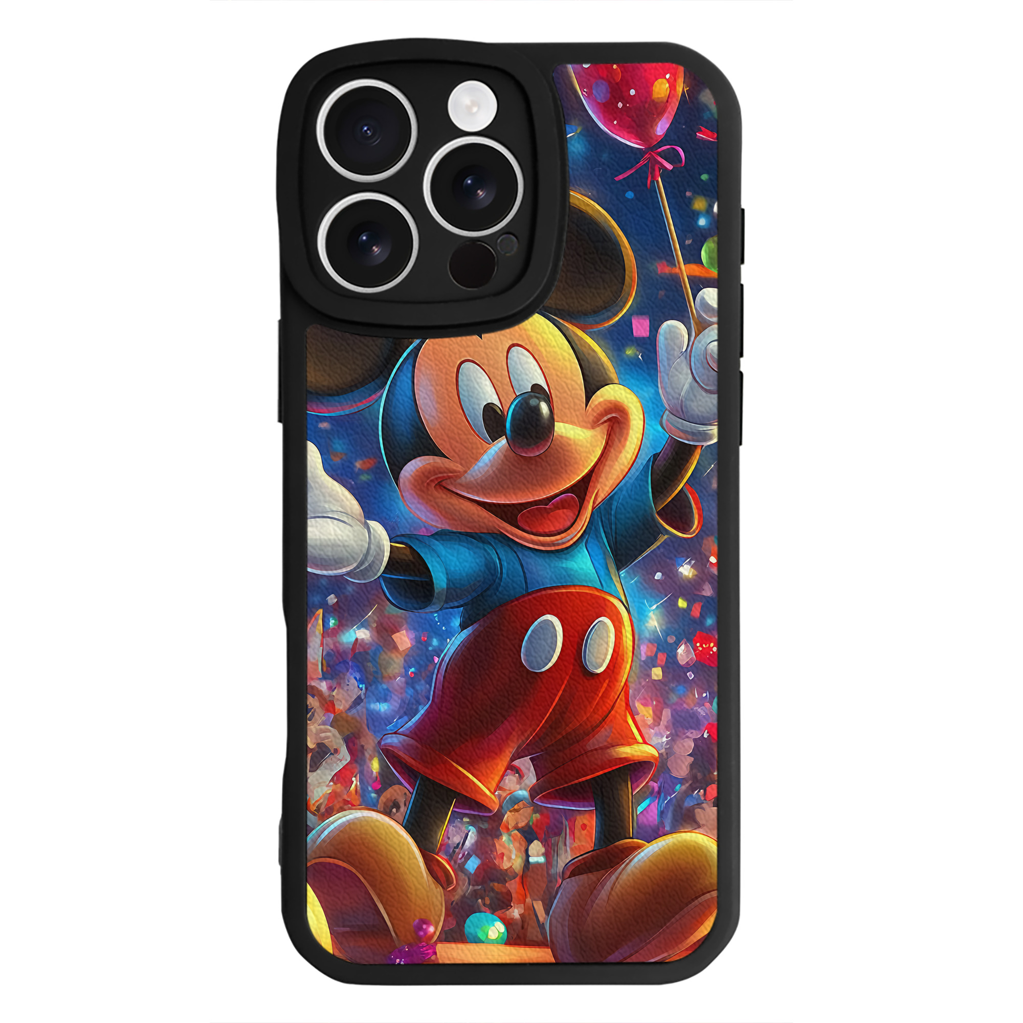 （画像用） ミッキーマウス Mickey Mouse 【iPhone 16シリーズ対応】シリコンスマホケース（レザー調） 材質：シリコン